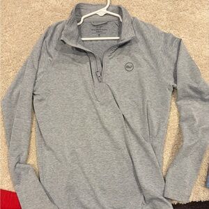 Kid’s Vineyard Vines Light Gray Sankatay Quarter-Zip Pullover